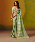 Sage Green Designer Saree with Gold Embroidered Border